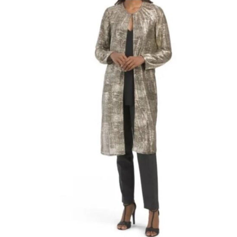 Anne Klein Gold Duster Cardigan Large B1-19